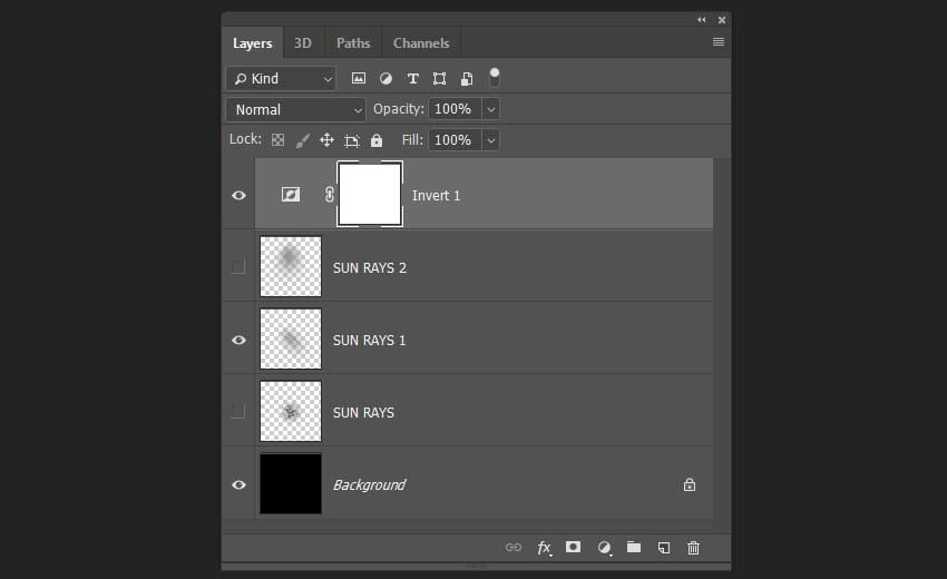 creating invert adjustments layer
